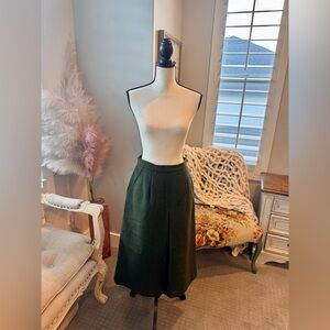 Vintage Austrian Loden Wool Alpaca Skirt Green Himalaya De Luxe Size 16